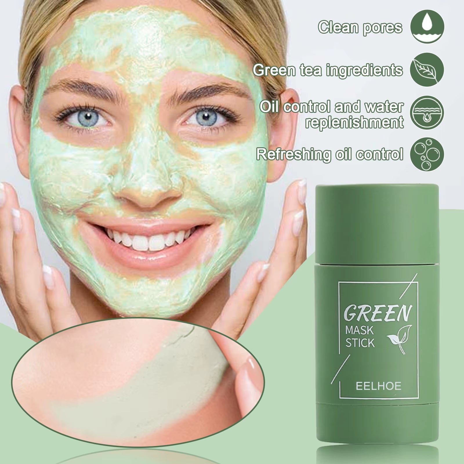 Revitalize Your Skin with the Green Tea Mask Stick - Oil Control & Pore Shrinking Treatment