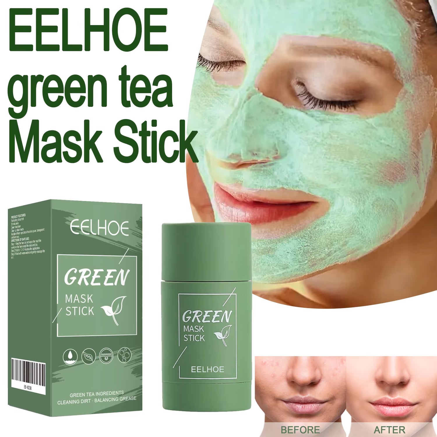 Revitalize Your Skin with the Green Tea Mask Stick - Oil Control & Pore Shrinking Treatment